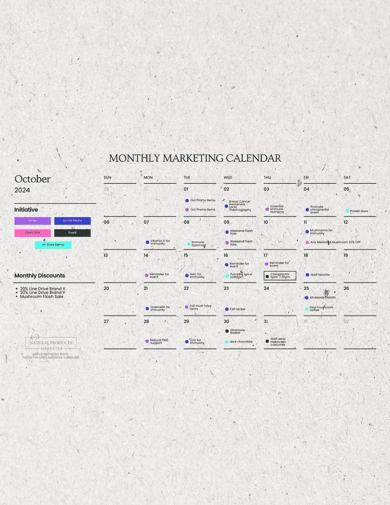 Q4 Content Calendar (8.5 x 11 in)